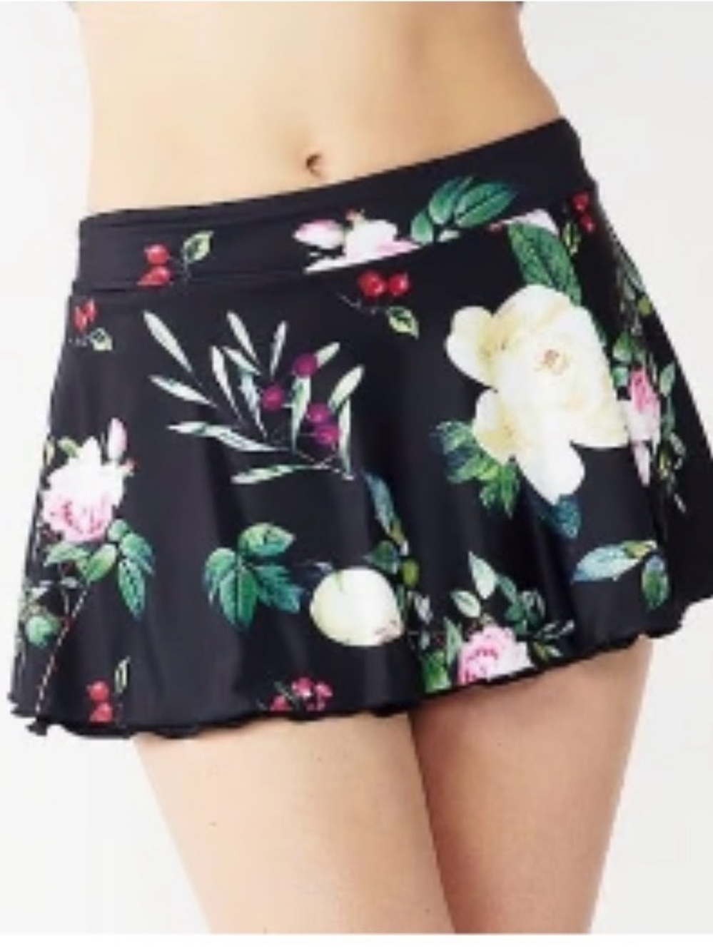 NWT Nine West Reversible Black Floral Swim Skirt - Picture 7 of 10